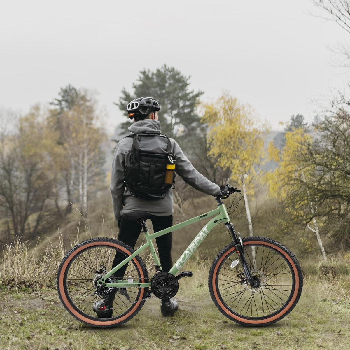 27.5 Inch Wheels,21-Speed Trail Commuter City Mountain Bike,Carbon steel Frame Disc Brakes Thumb Shifter Front Fork