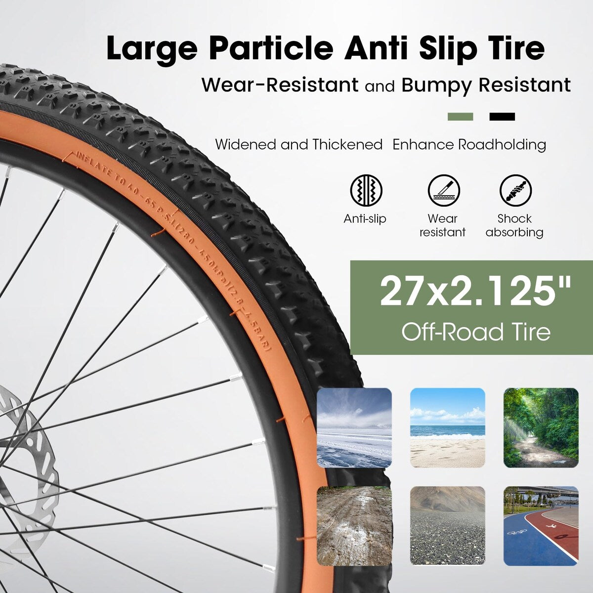 27.5 Inch Wheels,21-Speed Trail Commuter City Mountain Bike,Carbon steel Frame Disc Brakes Thumb Shifter Front Fork