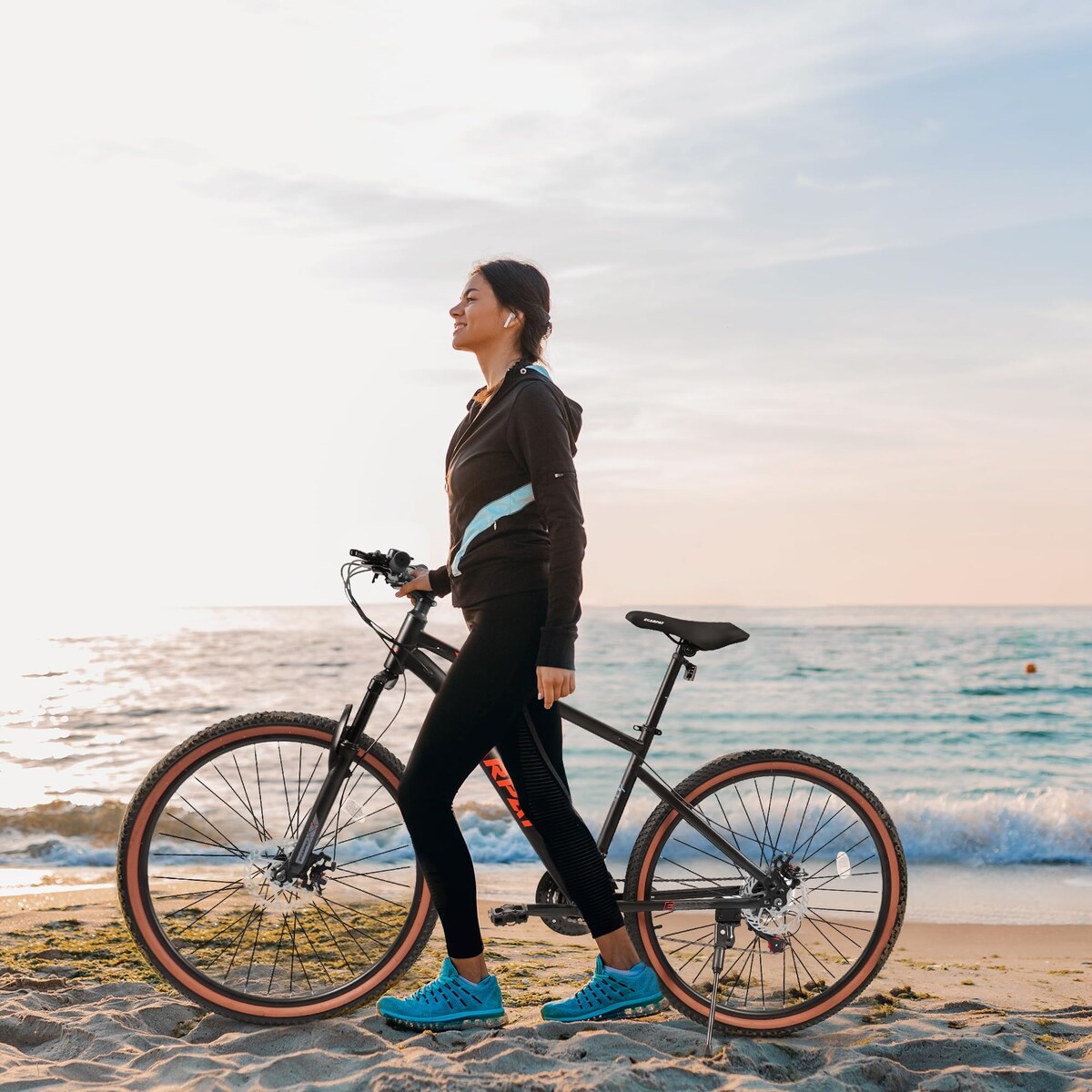 27.5 Inch Wheels,21-Speed Trail Commuter City Mountain Bike,Carbon steel Frame Disc Brakes Thumb Shifter Front Fork