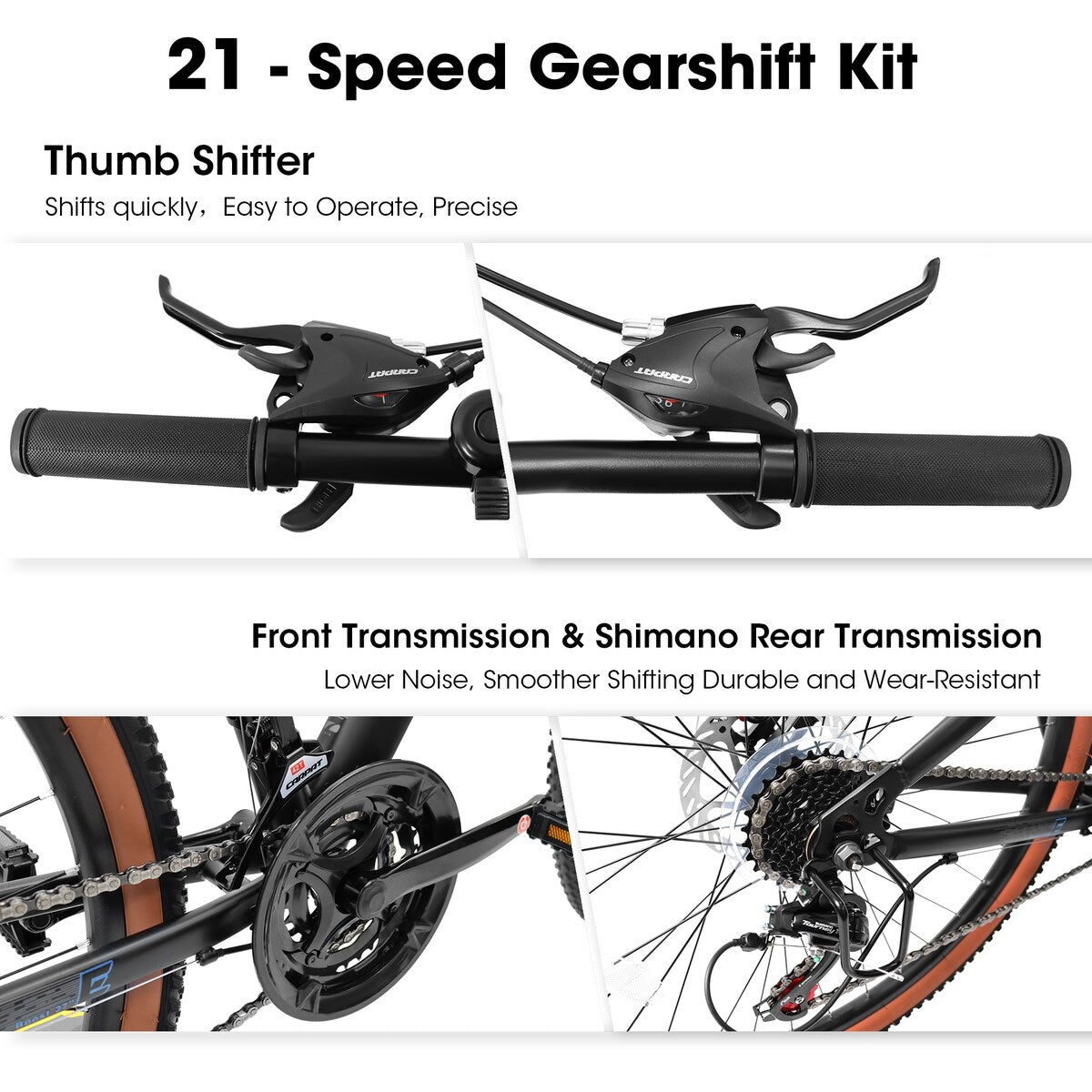 27.5 Inch Wheels,21-Speed Trail Commuter City Mountain Bike,Carbon steel Frame Disc Brakes Thumb Shifter Front Fork