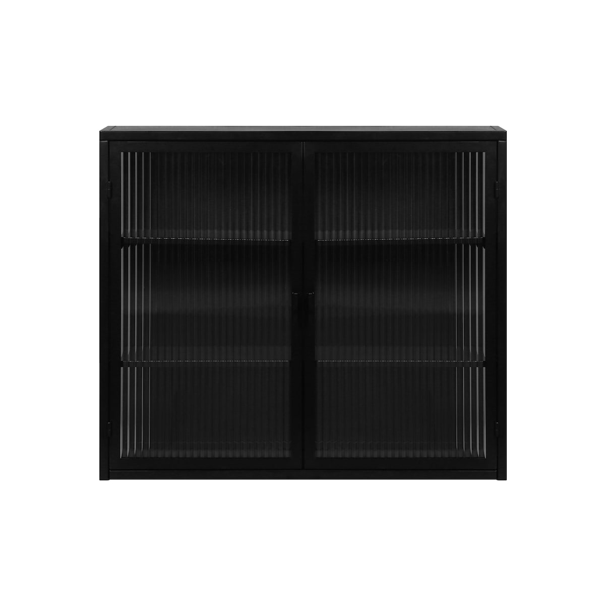27.56"Glass Doors Modern Two-door Wall Cabinet with Featuring Three-tier Storage for Entryway Living Room Bathroom Dining Room