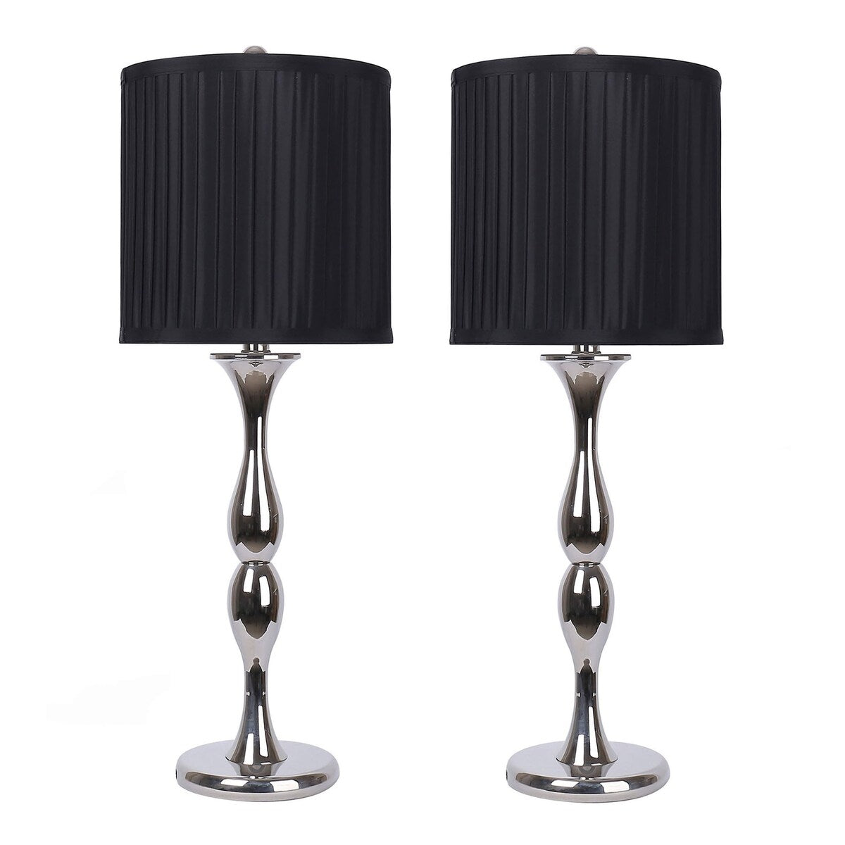 27.5" Metal Table Lamp w/ Baluster-Inspired Body (Set of 2)