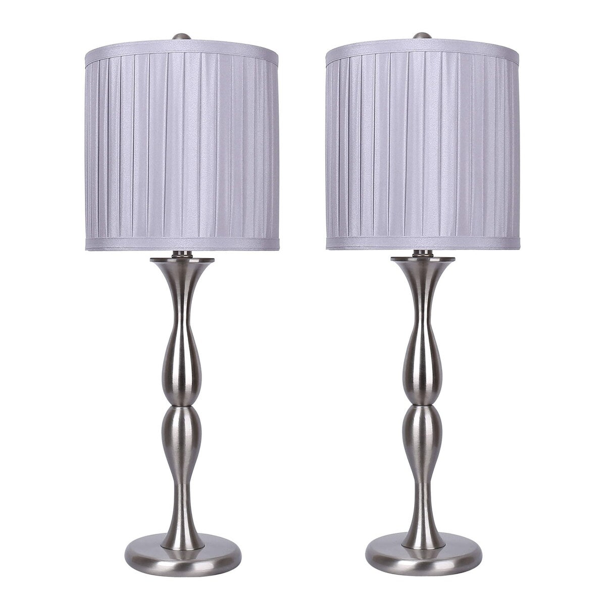 27.5" Metal Table Lamp w/ Baluster-Inspired Body (Set of 2)