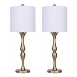 27.5" Metal Table Lamp w/ Baluster-Inspired Body (Set of 2)