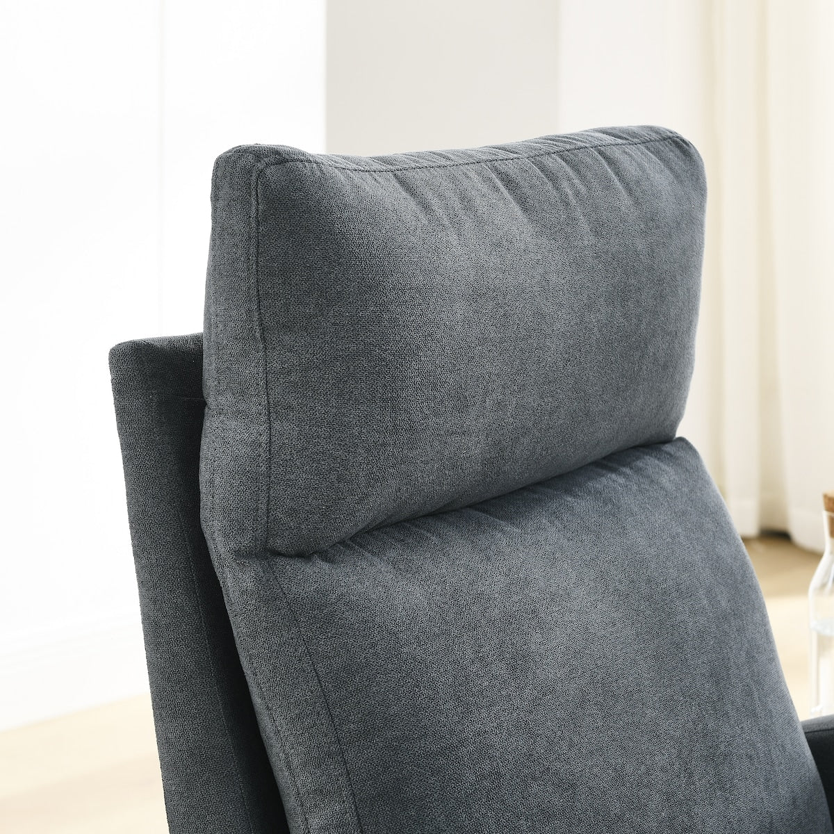 27.6"W Modern Accent High Backrest Living Room Lounge Arm Rocking Chair, Two Side Pocket