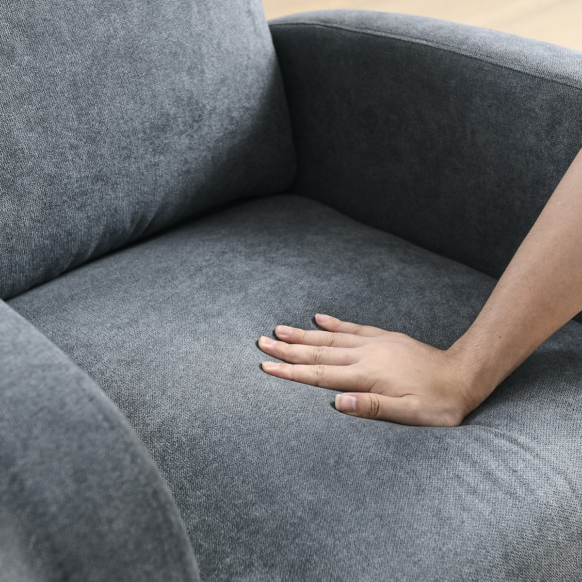 27.6"W Modern Accent High Backrest Living Room Lounge Arm Rocking Chair, Two Side Pocket