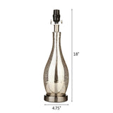27" Teardrop Lamp Base 2 Pack, Mercury Silver/Gold Glass Table Lamp Set with White Linen Shades