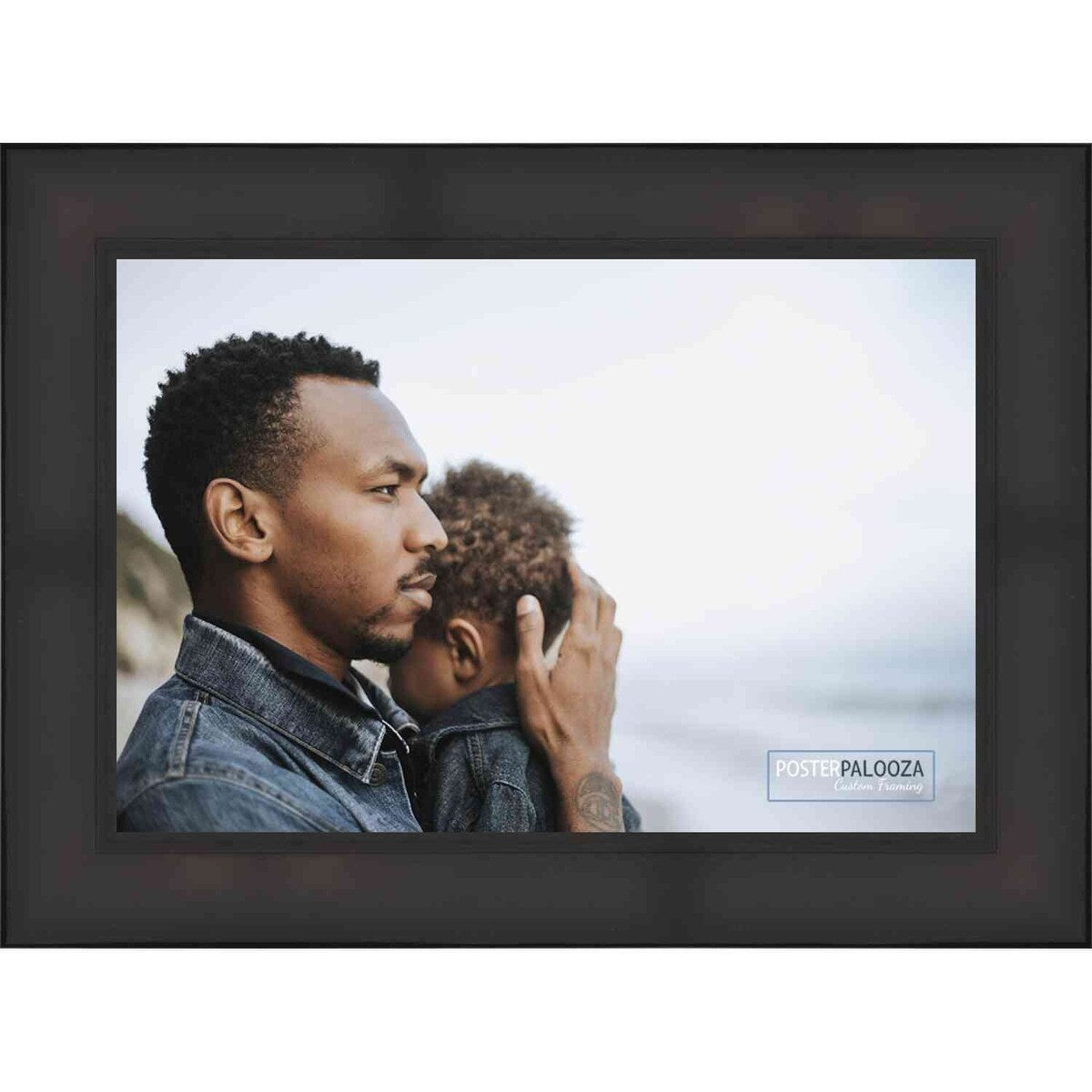 27x36 Lacquer Black Complete Wood Picture Frame with UV Acrylic, Foam Board Backing, & Hardware