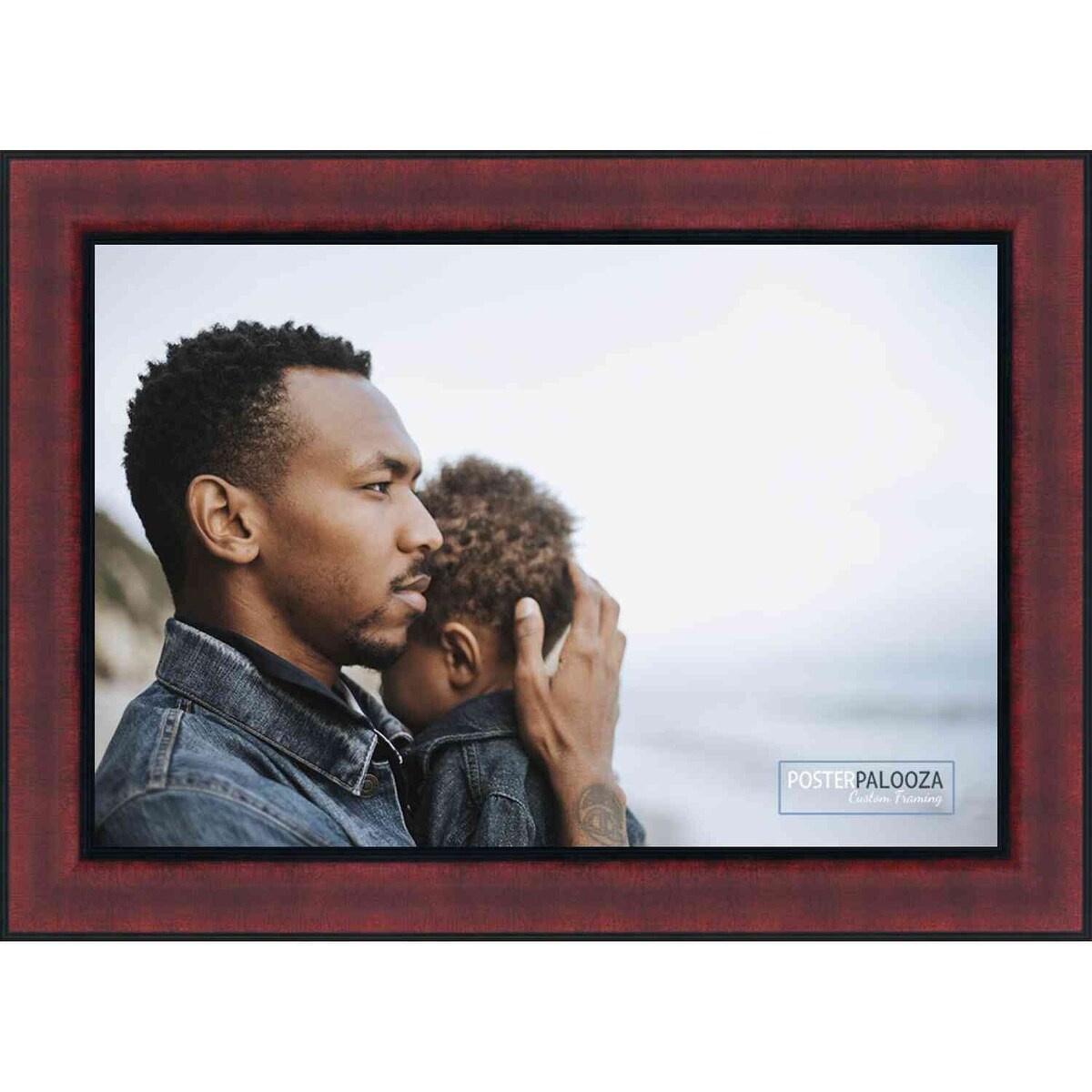 27x39 Traditional Mahogany Complete Wood Picture Frame with UV Acrylic, Foam Board Backing, & Hardware