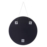 28 Inch Frameless Beveled Wall Mirror With Hanging Chain - Silver