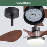 28 lnch Ceiling Fan with Lights Remote Control,Small Ceiling Fan Flush Mount - N/A