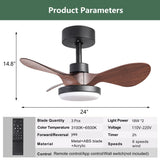 28 lnch Ceiling Fan with Lights Remote Control,Small Ceiling Fan Flush Mount - N/A