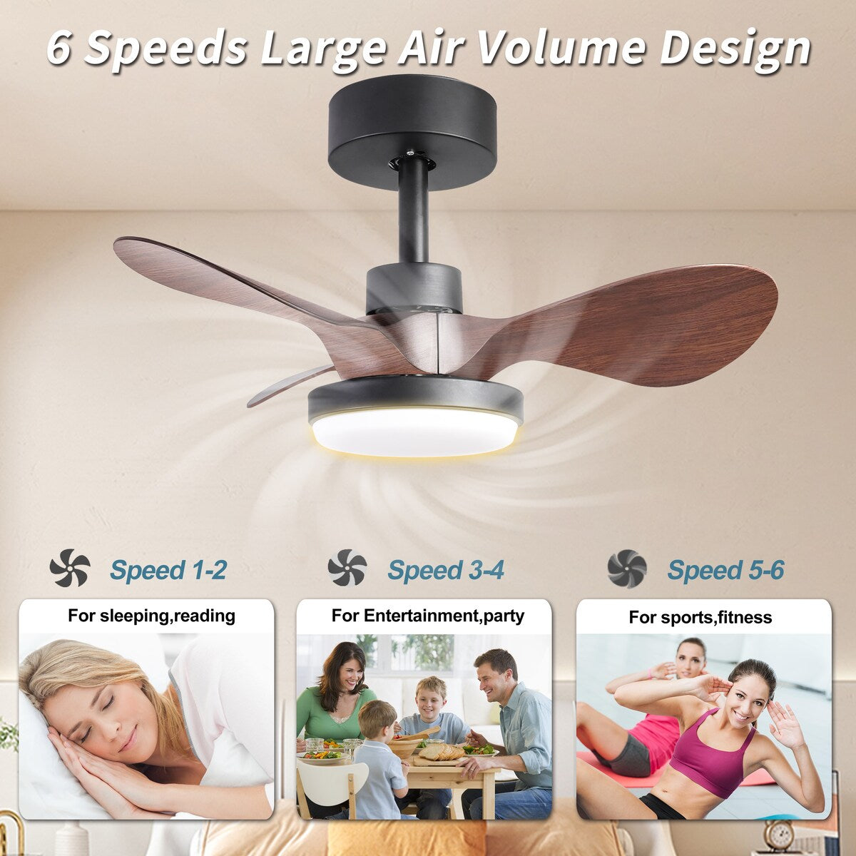 28 lnch Ceiling Fan with Lights Remote Control,Small Ceiling Fan Flush Mount - N/A