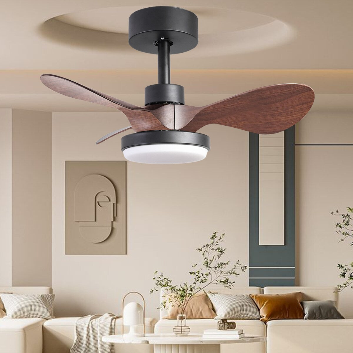 28 lnch Ceiling Fan with Lights Remote Control,Small Ceiling Fan Flush Mount - N/A