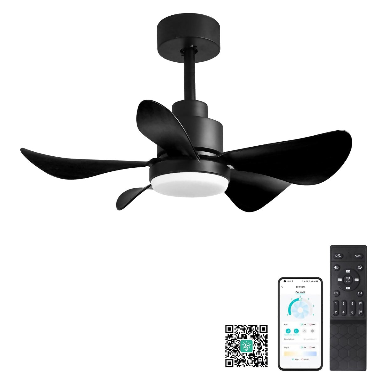28 lnch Ceiling Fan with Lights Remote Control,Small Ceiling Fan Flush Mount - N/A