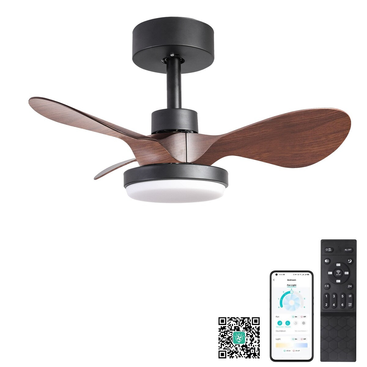 28 lnch Ceiling Fan with Lights Remote Control,Small Ceiling Fan Flush Mount - N/A