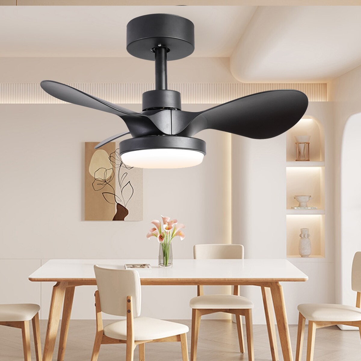28 lnch Ceiling Fan with Lights Remote Control,Small Ceiling Fan Flush Mount - N/A
