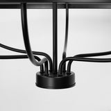 YANSUN 28.54 in. 6-Light Black Wagon Wheel Pendant Linght Vintage Farmhouse Industrial Candle Chandelier for Dining Room Hallway