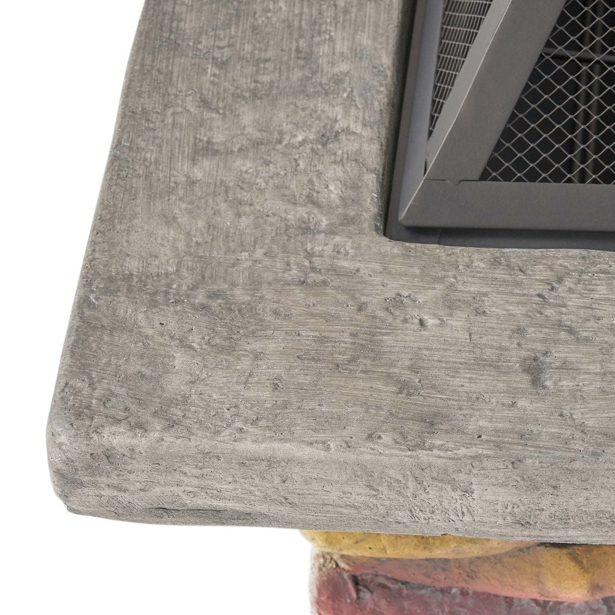 28.7 in. W x 22 in. H Stone Square Wood Burning Outdoor Fire Pit