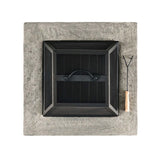 28.7 in. W x 22 in. H Stone Square Wood Burning Outdoor Fire Pit