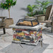 28.7 in. W x 22 in. H Stone Square Wood Burning Outdoor Fire Pit
