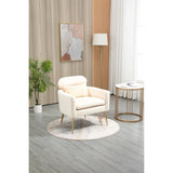 28.74" W Velvet Upholstered Accent Chair, Arm Chair with Pillow Back, Comefortable Cushion and Gold Metal Legs