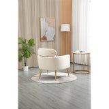 28.74" W Velvet Upholstered Accent Chair, Arm Chair with Pillow Back, Comefortable Cushion and Gold Metal Legs