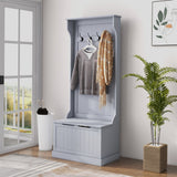 28" 3-In-1 Entryway Hall Tree with Storage Bench