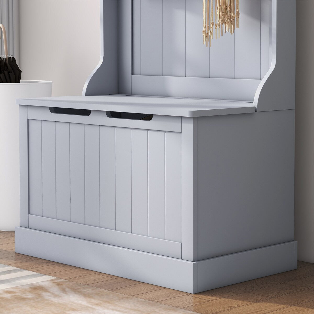 28" 3-In-1 Entryway Hall Tree with Storage Bench