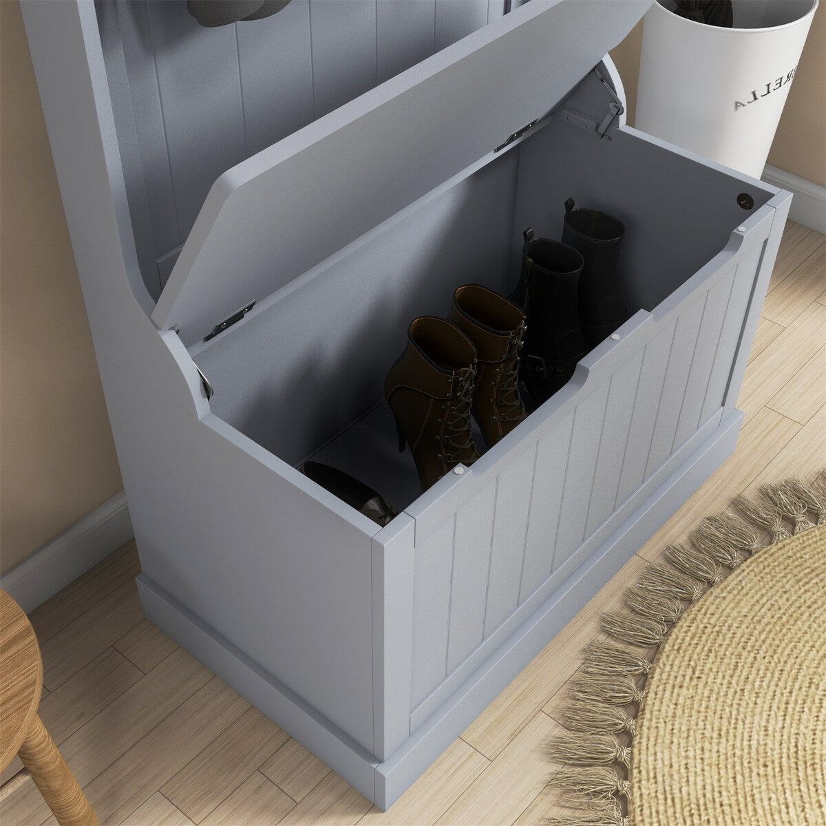 28" 3-In-1 Entryway Hall Tree with Storage Bench