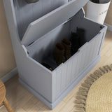 28" 3-In-1 Entryway Hall Tree with Storage Bench