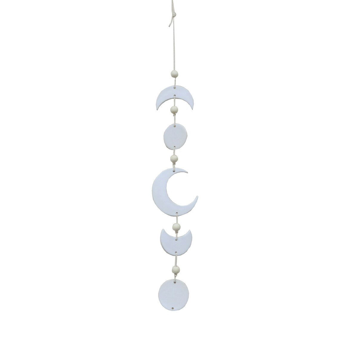 28" Beaded Ceramic Moon Phase Wind Chime