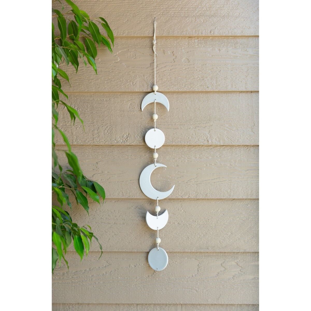 28" Beaded Ceramic Moon Phase Wind Chime