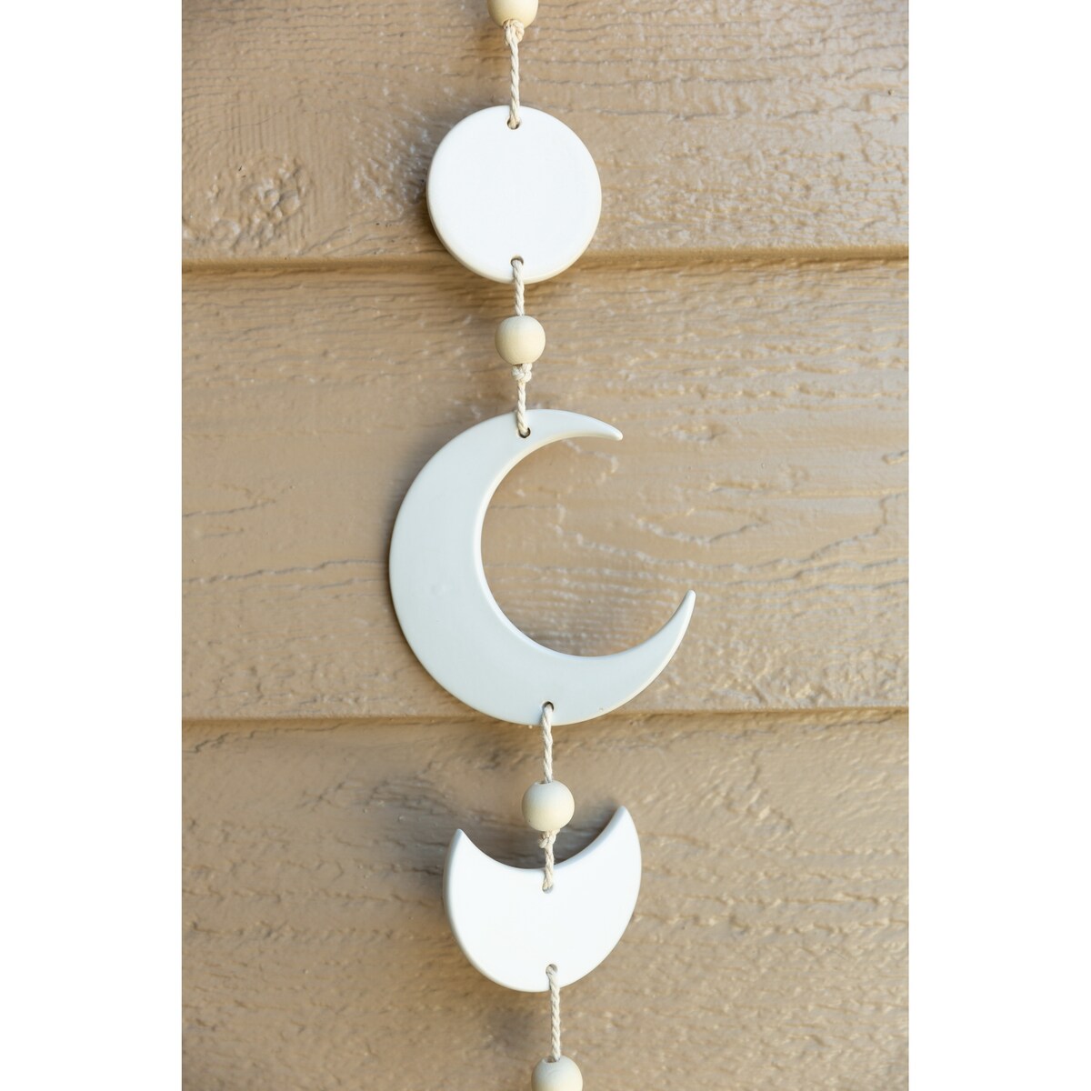28" Beaded Ceramic Moon Phase Wind Chime