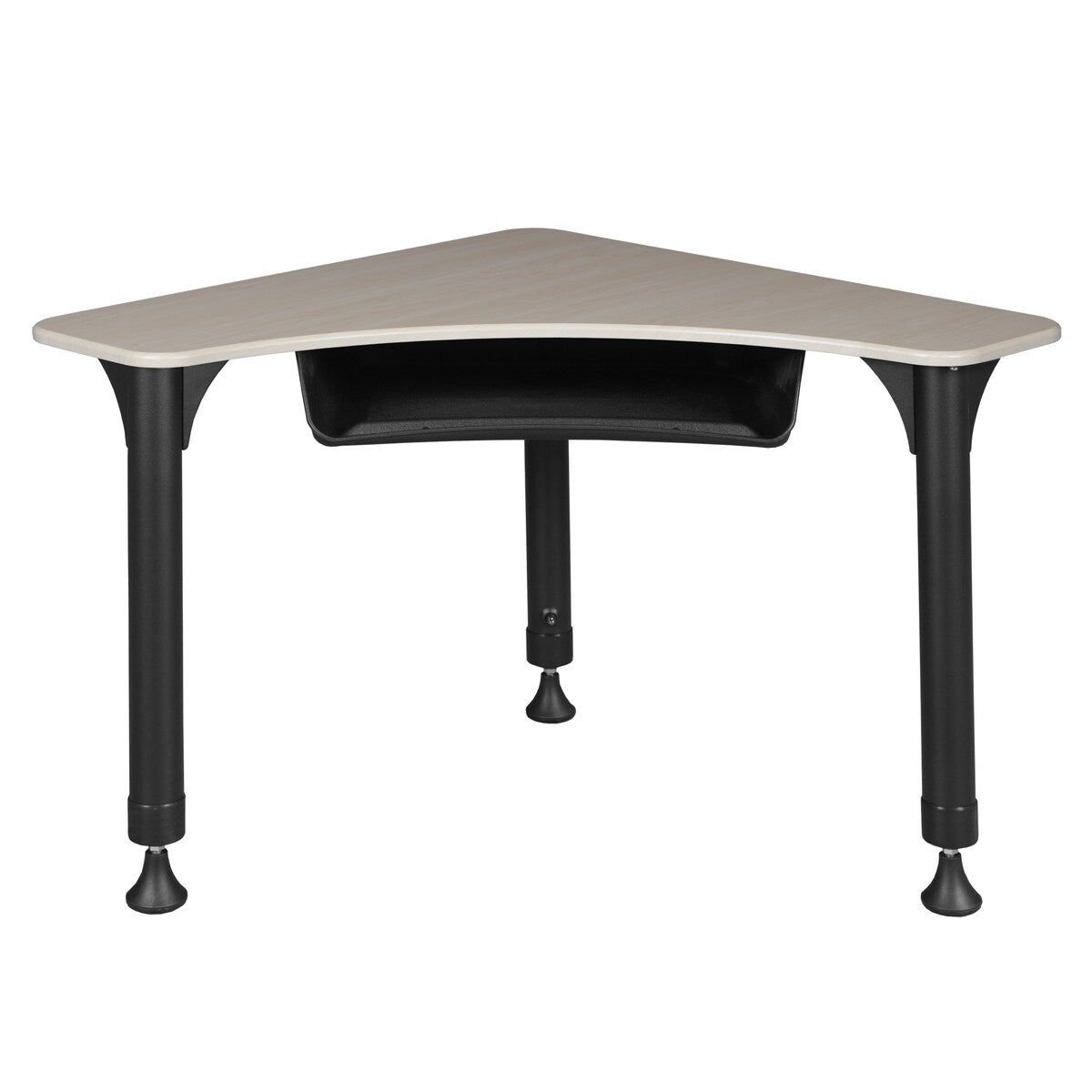 28" Boomerang Height Adjustable School Desk with Backpack Hook- Maple