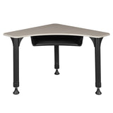 28" Boomerang Height Adjustable School Desk with Backpack Hook- Maple