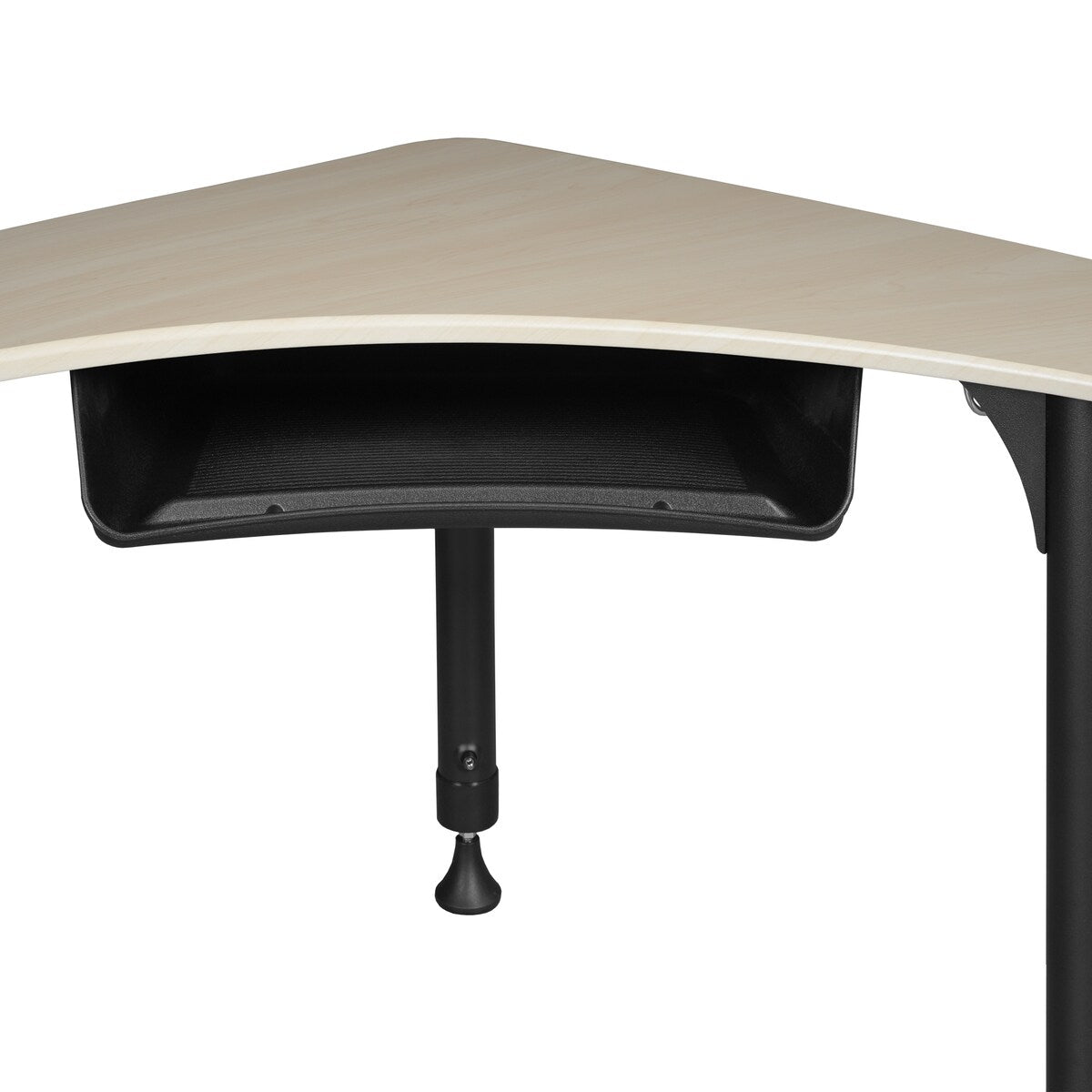 28" Boomerang Height Adjustable School Desk with Backpack Hook- Maple