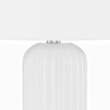 28" Ceramic USB White Table Lamp Set (Set of 2)