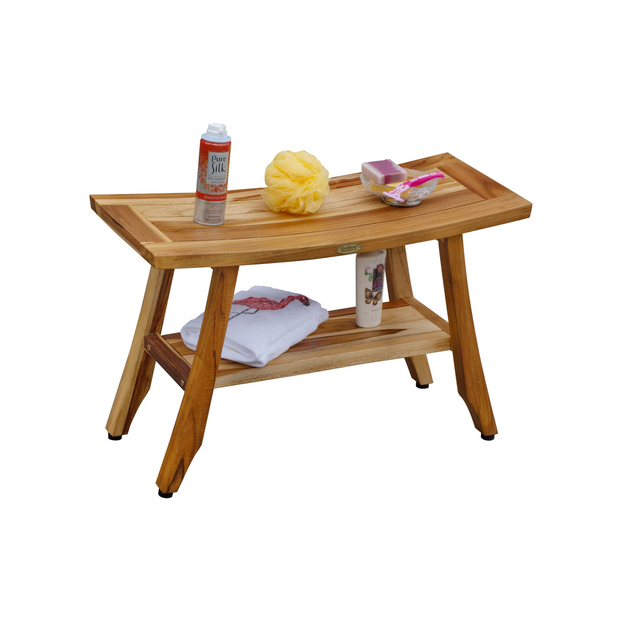 EcoDecors 28-Inch, Teak Shower Bench, Wooden Bench, Bathroom Bench, Teak Bench Bathroom, Teak Shower Stool, Teak Shower Seat
