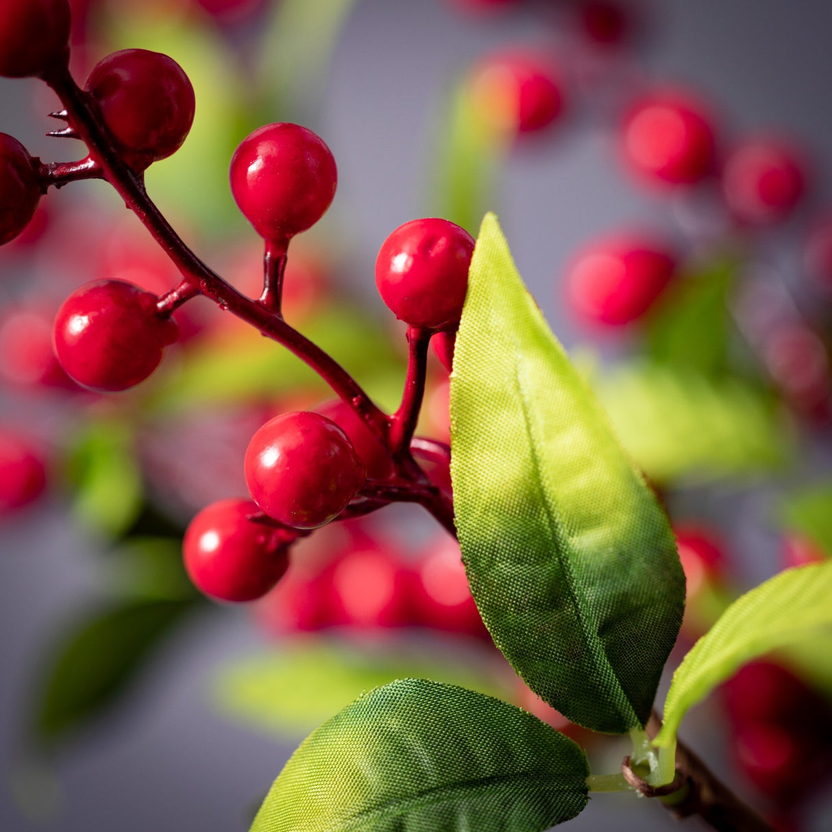 28"H Sullivans Red Berry And Leaf Spray, Green - 7"L x 2"W x 28"H