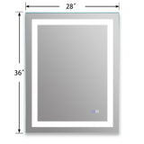 28"x 36" LED Dimmable Bathroom Vanity Mirror with Anti Fog