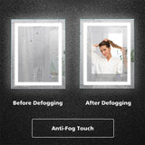 28"x 36" LED Dimmable Bathroom Vanity Mirror with Anti Fog
