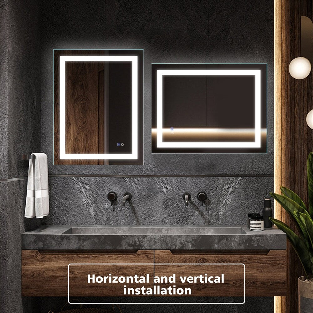 28"x 36" LED Dimmable Bathroom Vanity Mirror with Anti Fog