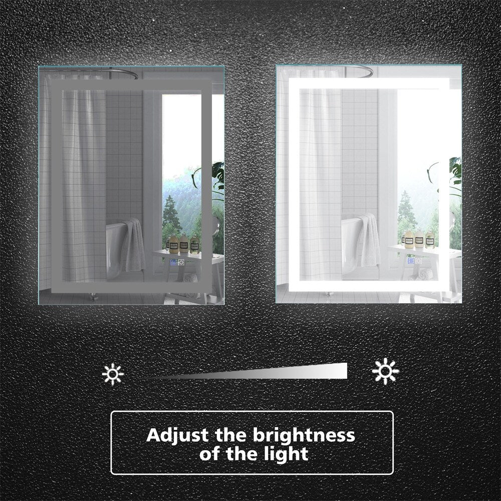 28"x 36" LED Dimmable Bathroom Vanity Mirror with Anti Fog