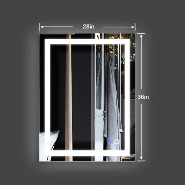 28×36in Illuminated LED Bathroom Mirror Makeup Wall Mirror Wall Mounted
