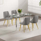 (set of 4)dining chair bedroom stool back dressing chair desk chair gold metal legs