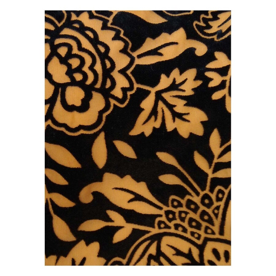 28th & Park Women's Botanical-Print Velvet Pants (S, Black/Nude)