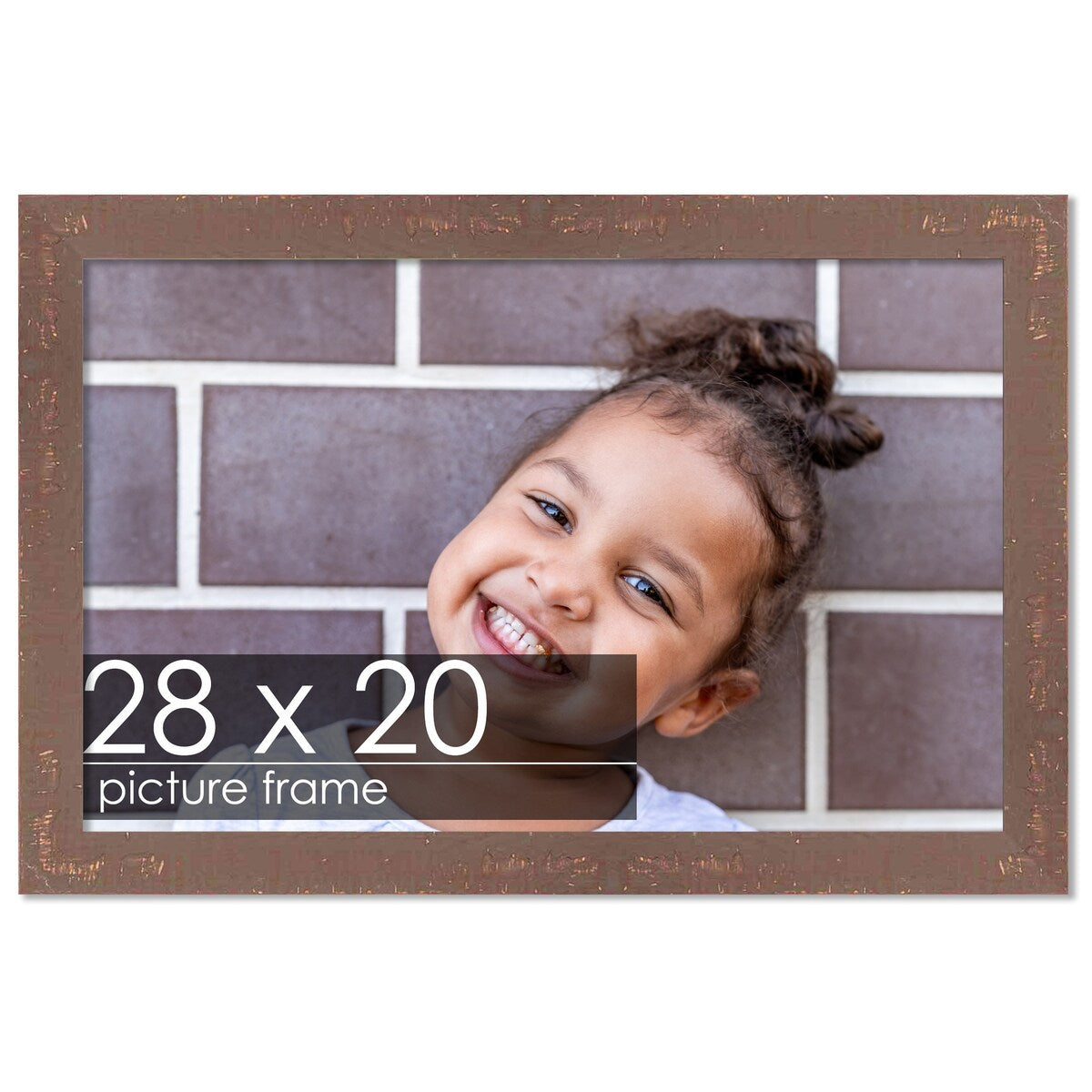 28x20 Shabby Chic / Farmhouse Brown Complete Wood Picture Frame with UV Acrylic, Foam Board Backing, & Hardware 20" x 28
