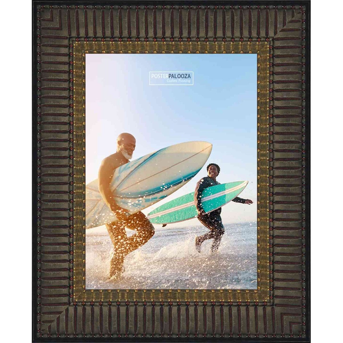 28x20 Traditional Mahogany Complete Wood Picture Frame with UV Acrylic, Foam Board Backing, & Hardware