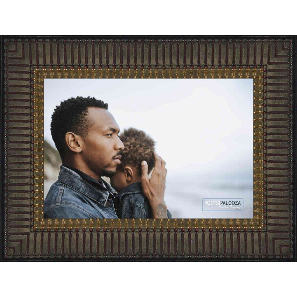 28x20 Traditional Mahogany Complete Wood Picture Frame with UV Acrylic, Foam Board Backing, & Hardware